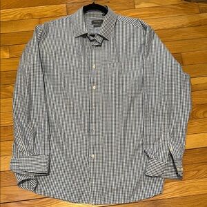 Men's Checkered Shirt - Blue and White